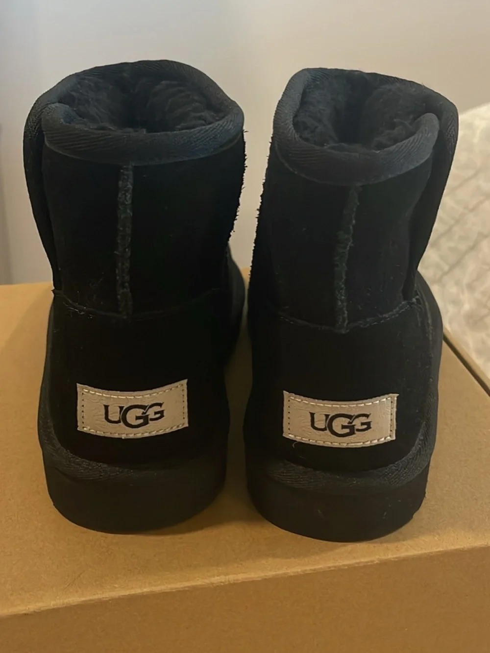 UGG Kids Black Mini Suede Boots